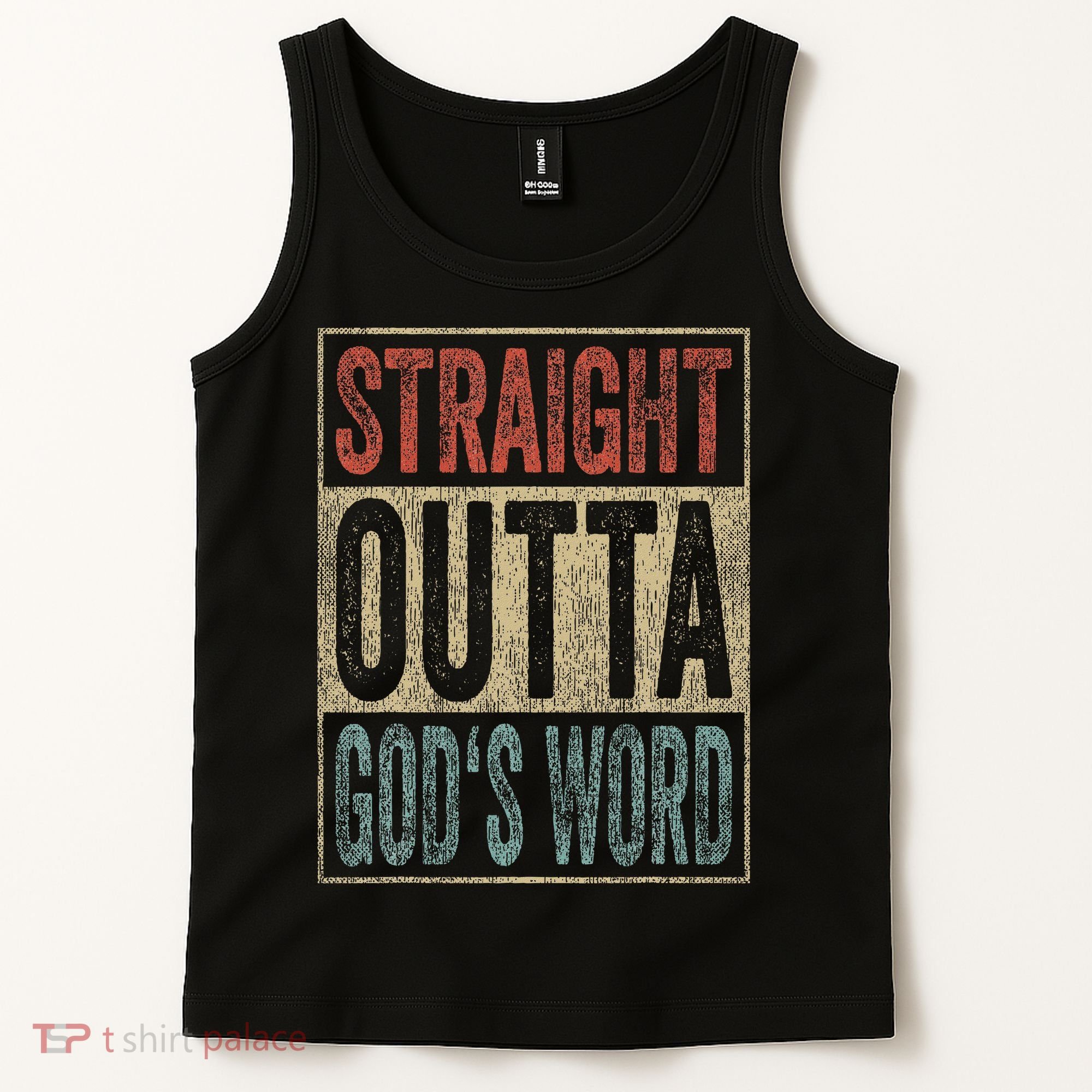Retro Christian Outfit Straight Outta God's Word Tank Top