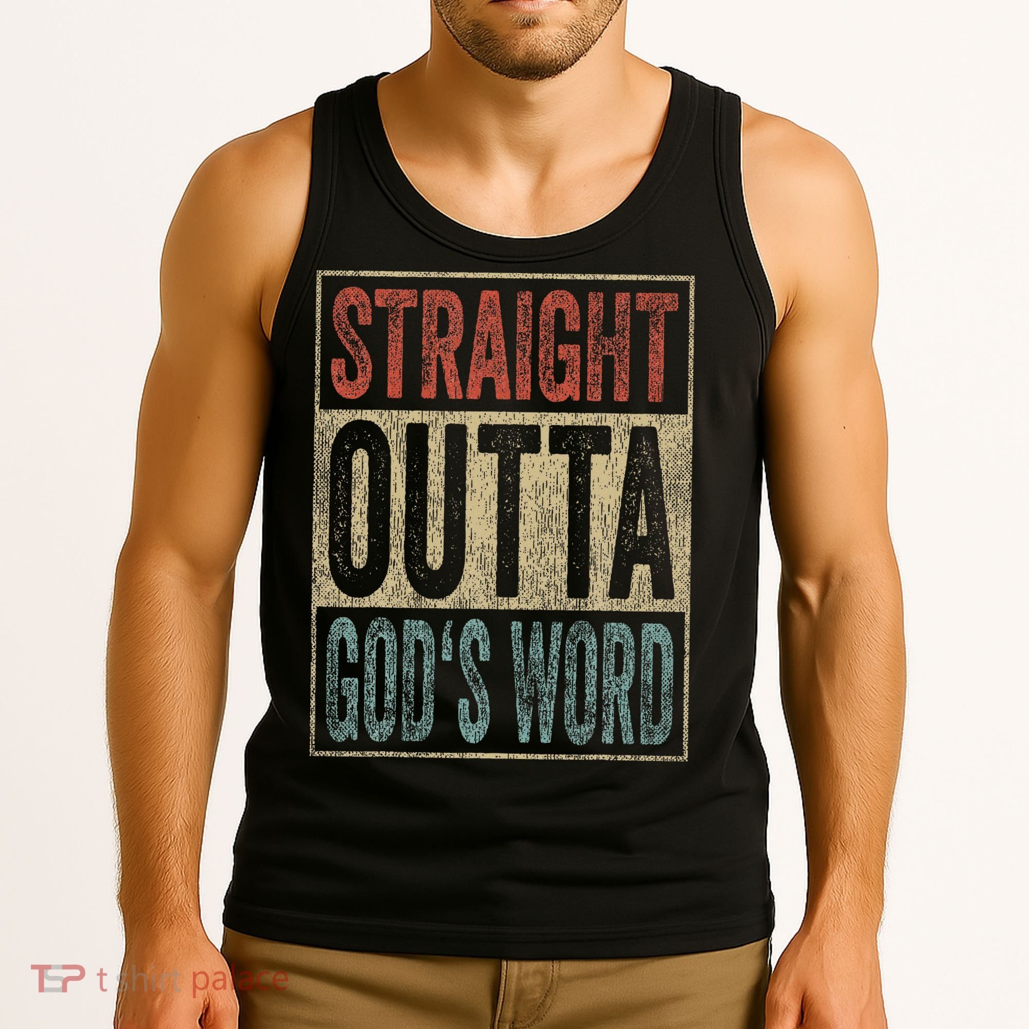 Retro Christian Outfit Straight Outta God's Word Tank Top