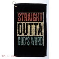 Retro Christian Outfit Straight Outta God's Word Golf Towel thumb 0
