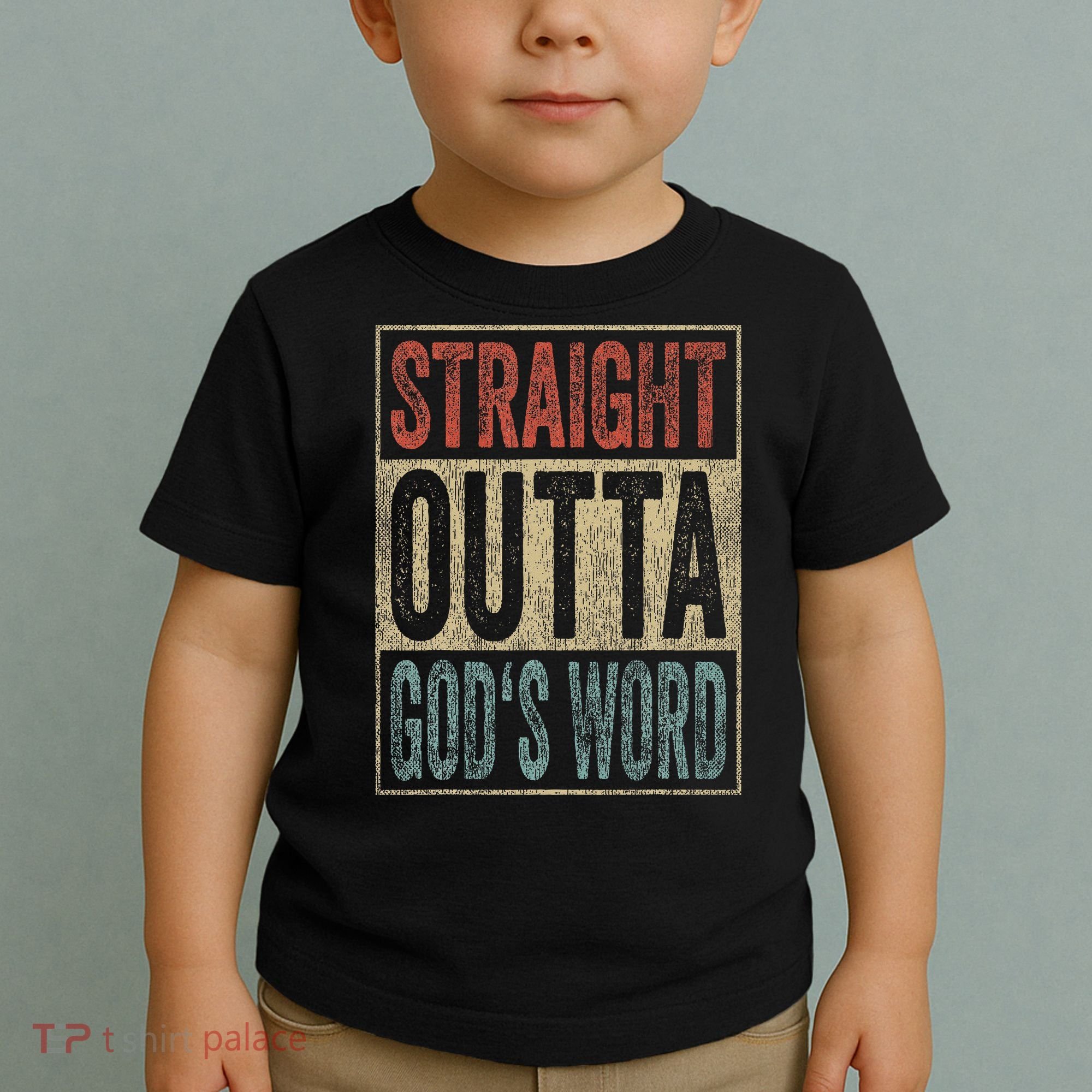 Retro Christian Outfit Straight Outta God's Word Toddler T-Shirt