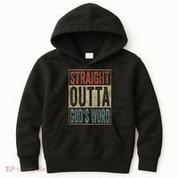 Retro Christian Outfit Straight Outta God's Word Kids Hoodie thumb 0