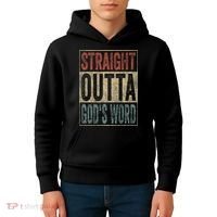 Retro Christian Outfit Straight Outta God's Word Kids Hoodie thumb 4