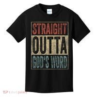 Retro Christian Outfit Straight Outta God's Word Kids T-Shirt thumb 0