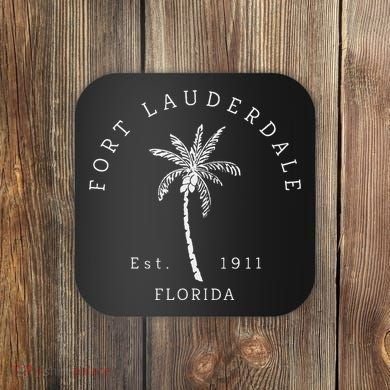 Retro Cool Original Fort Lauderdale Palm Tree Novelty Art Coaster