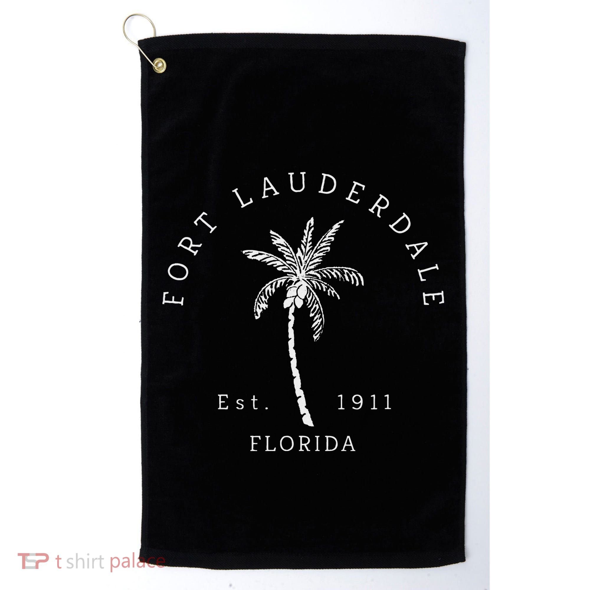 Retro Cool Original Fort Lauderdale Palm Tree Novelty Art Golf Towel