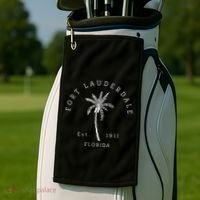 Retro Cool Original Fort Lauderdale Palm Tree Novelty Art Golf Towel thumb 2