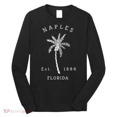 Retro Cool Original Naples Florida Beach Palm Tree Meaningful Gift Long Sleeve Shirt