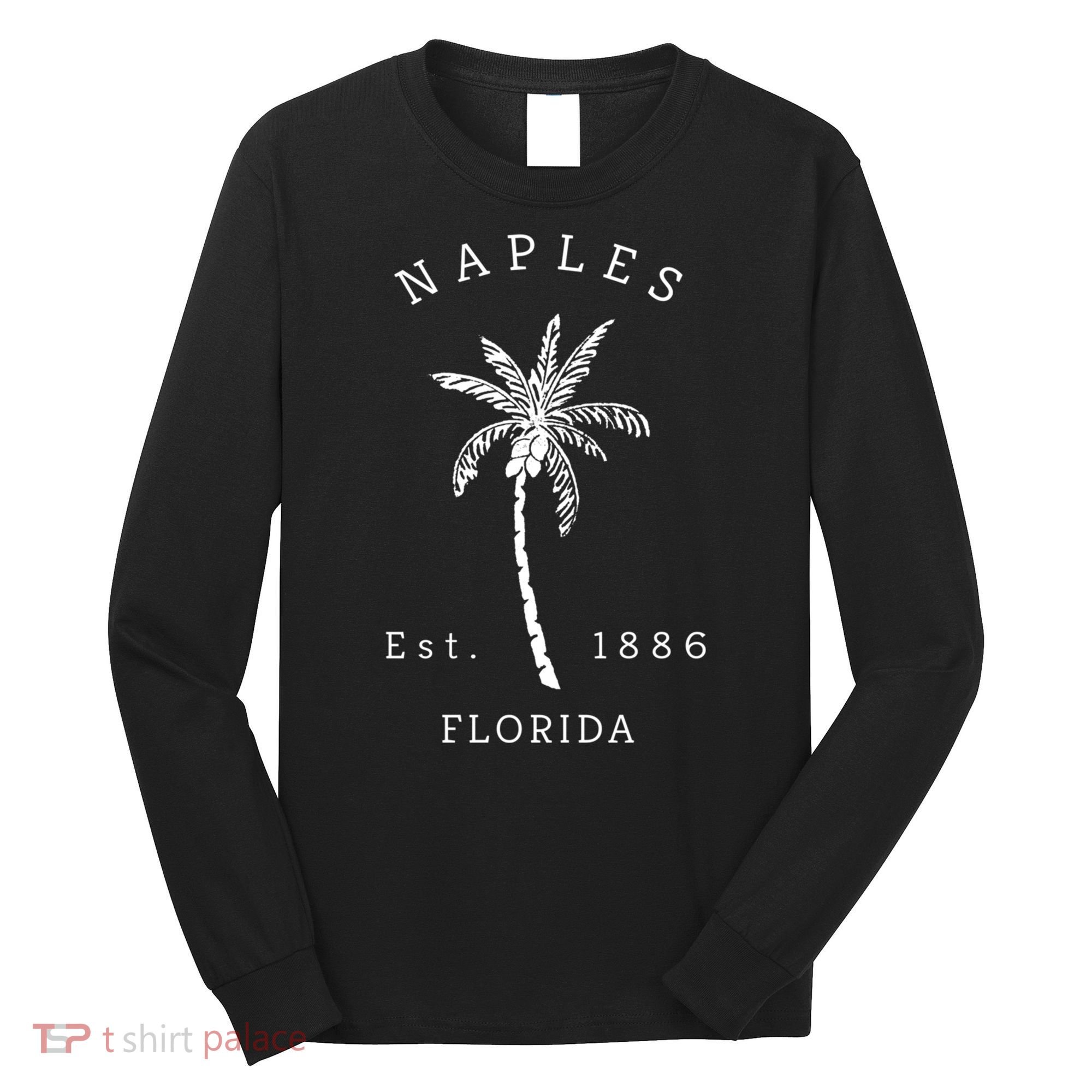 Retro Cool Original Naples Florida Beach Palm Tree Meaningful Gift Long Sleeve Shirt