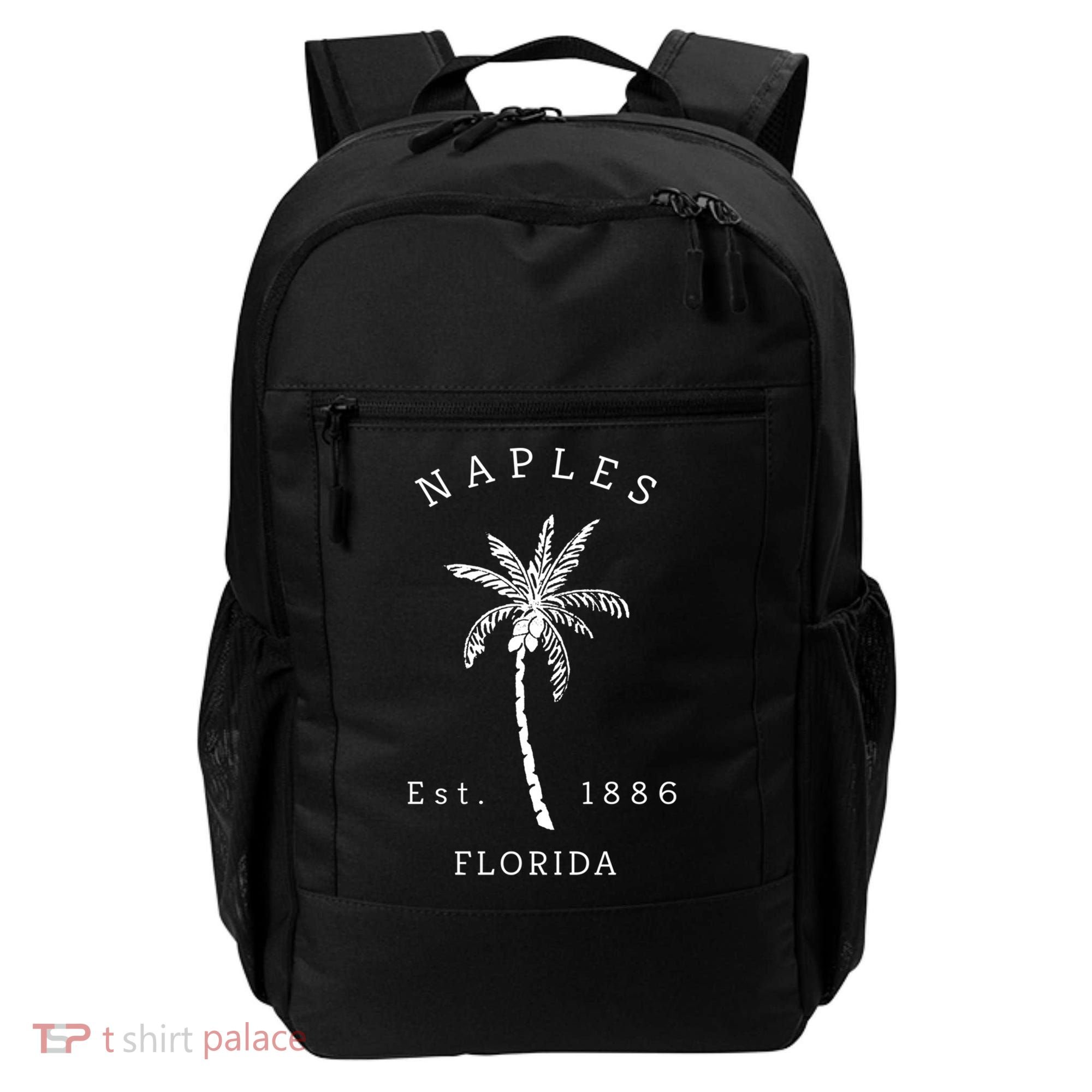 Retro Cool Original Naples Florida Beach Palm Tree Meaningful Gift Backpack