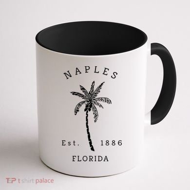 Retro Cool Original Naples Florida Beach Palm Tree Meaningful Gift Coffee Mug back