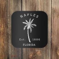 Retro Cool Original Naples Florida Beach Palm Tree Meaningful Gift Coaster thumb 0