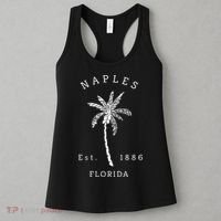 Retro Cool Original Naples Florida Beach Palm Tree Meaningful Gift Women's Tank Top thumb 3