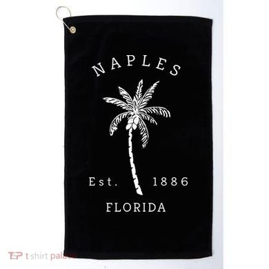 Retro Cool Original Naples Florida Beach Palm Tree Meaningful Gift Golf Towel