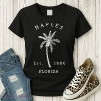 Retro Cool Original Naples Florida Beach Palm Tree Meaningful Gift Women's T-Shirt thumb 3