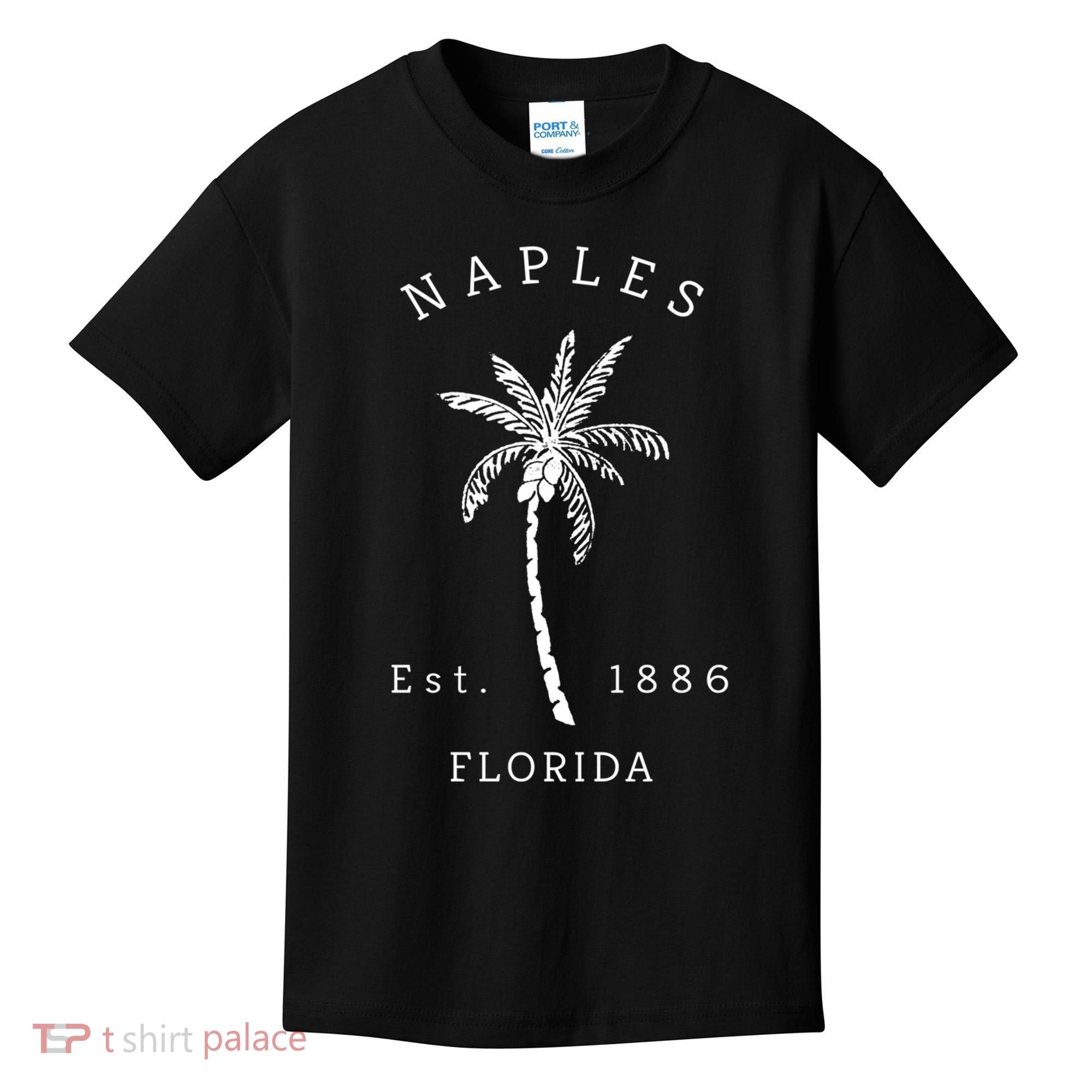 Retro Cool Original Naples Florida Beach Palm Tree Meaningful Gift Kids T-Shirt