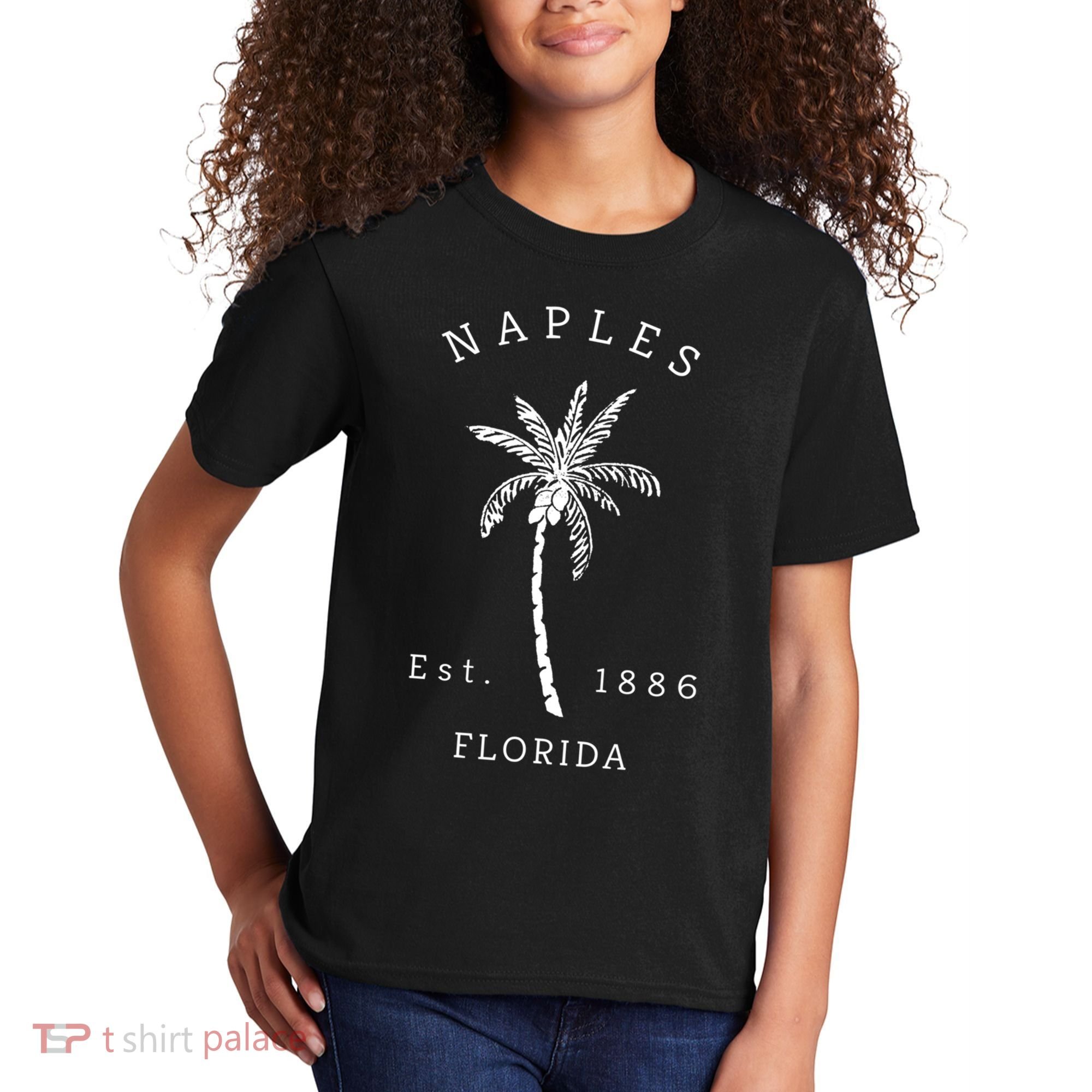Retro Cool Original Naples Florida Beach Palm Tree Meaningful Gift Kids T-Shirt
