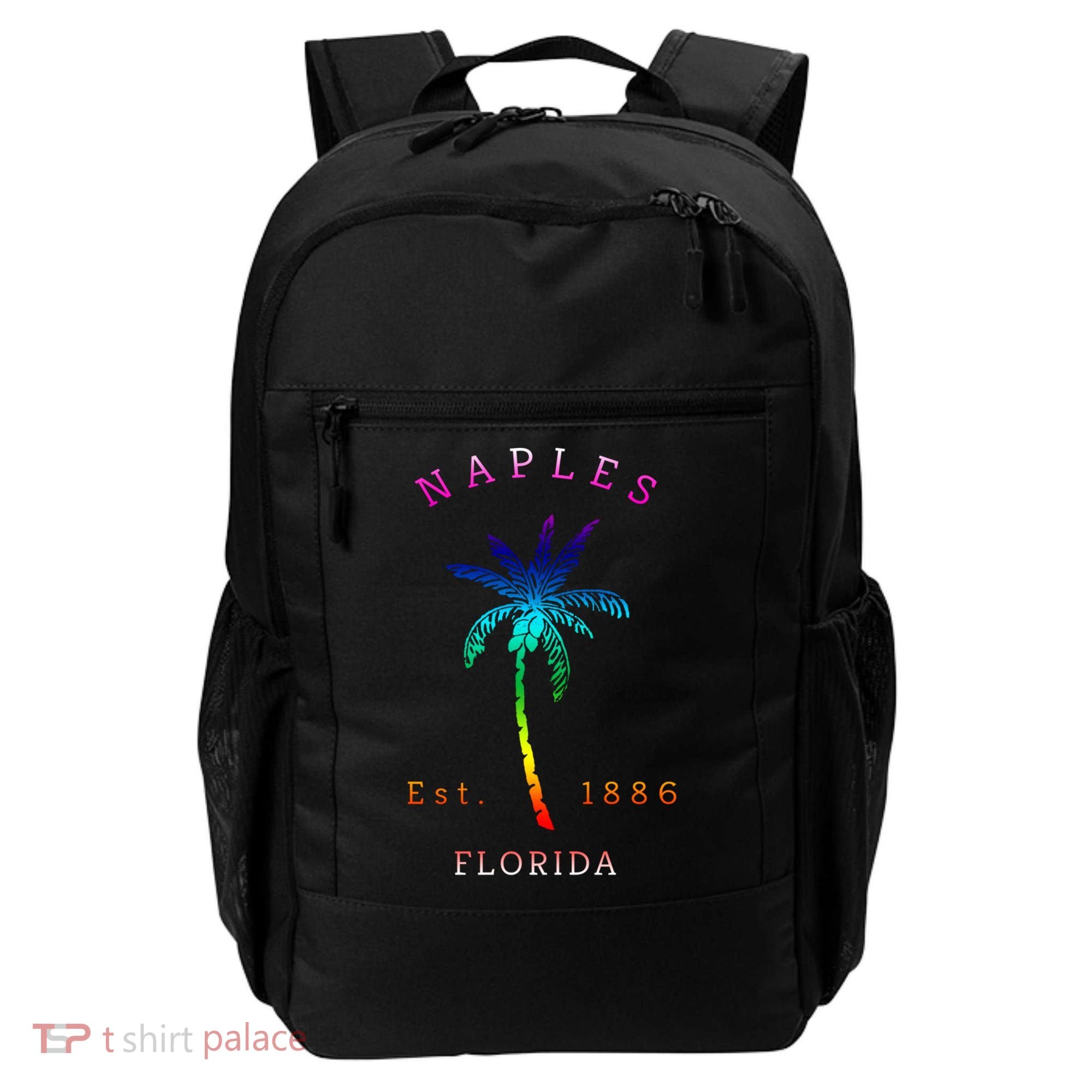 Retro Cool Original Naples Florida Beach Palm Tree Gift Backpack