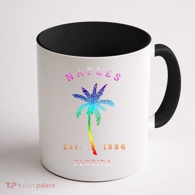 Retro Cool Original Naples Florida Beach Palm Tree Gift Coffee Mug back