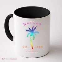 Retro Cool Original Naples Florida Beach Palm Tree Gift Coffee Mug thumb 0