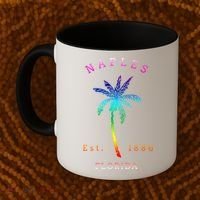 Retro Cool Original Naples Florida Beach Palm Tree Gift Coffee Mug thumb 2