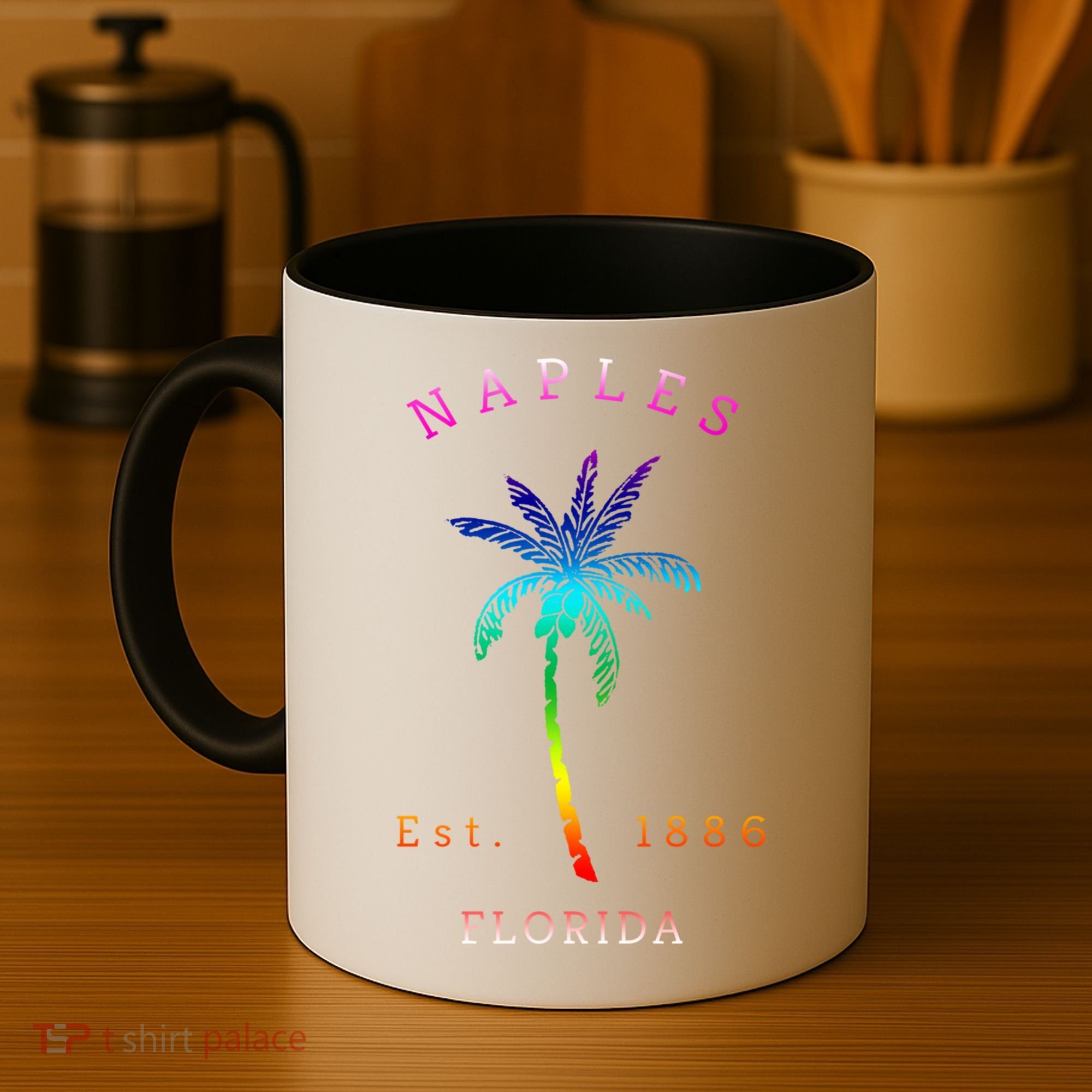 Retro Cool Original Naples Florida Beach Palm Tree Gift Coffee Mug
