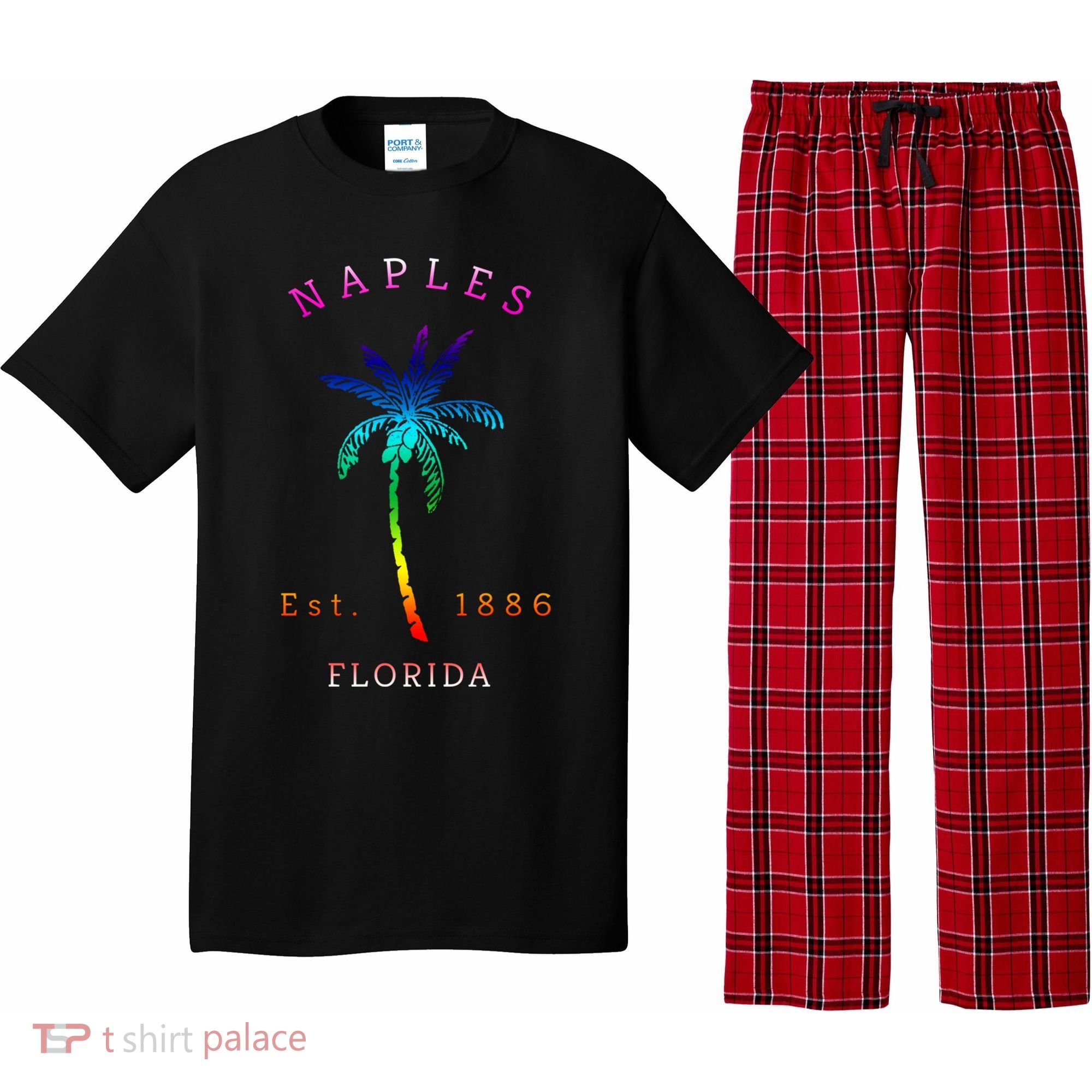 Retro Cool Original Naples Florida Beach Palm Tree Gift Pajama Set