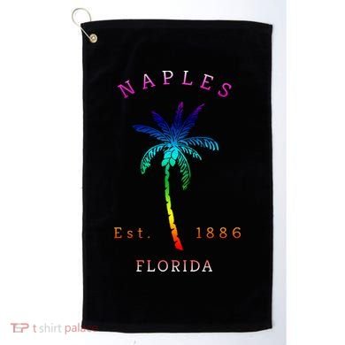 Retro Cool Original Naples Florida Beach Palm Tree Gift Golf Towel