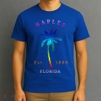 Retro Cool Original Naples Florida Beach Palm Tree Gift T-Shirt thumb 3