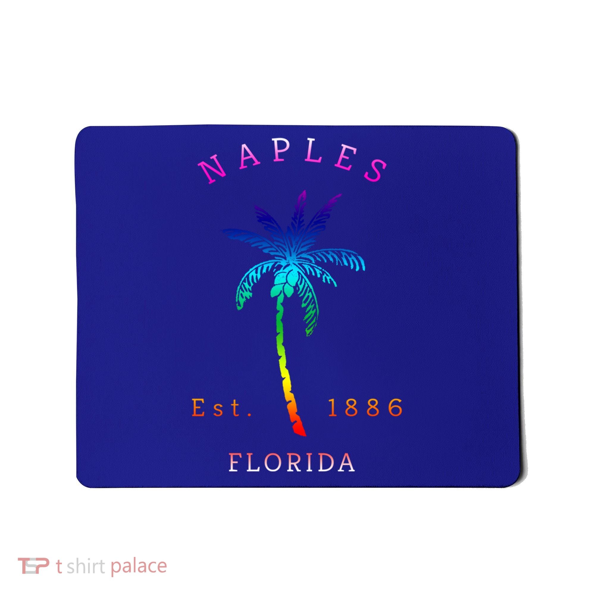 Retro Cool Original Naples Florida Beach Palm Tree Gift Mousepad