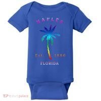 Retro Cool Original Naples Florida Beach Palm Tree Gift Baby Bodysuit thumb 0