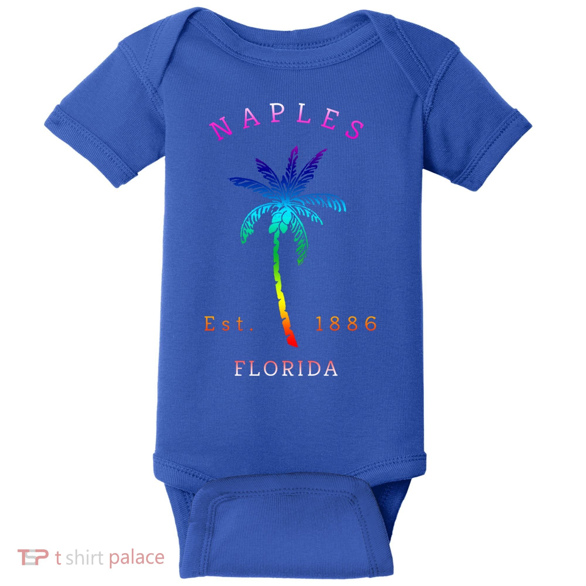 Retro Cool Original Naples Florida Beach Palm Tree Gift Baby Bodysuit