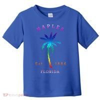 Retro Cool Original Naples Florida Beach Palm Tree Gift Toddler T-Shirt thumb 0