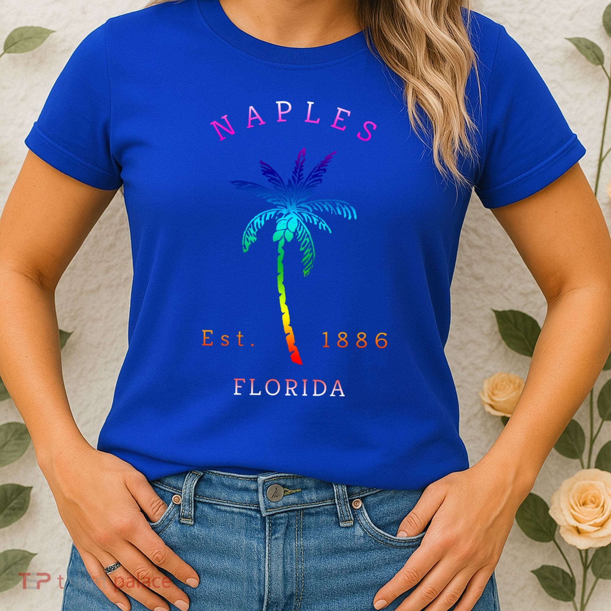 Retro Cool Original Naples Florida Beach Palm Tree Gift Women's T-Shirt