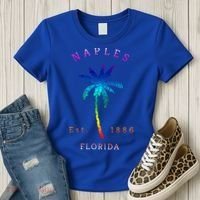 Retro Cool Original Naples Florida Beach Palm Tree Gift Women's T-Shirt thumb 3