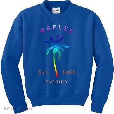 Retro Cool Original Naples Florida Beach Palm Tree Gift Kids Sweatshirt
