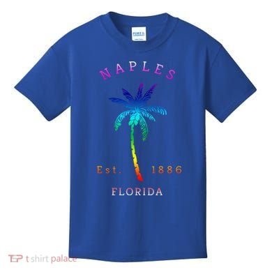 Retro Cool Original Naples Florida Beach Palm Tree Gift Kids T-Shirt