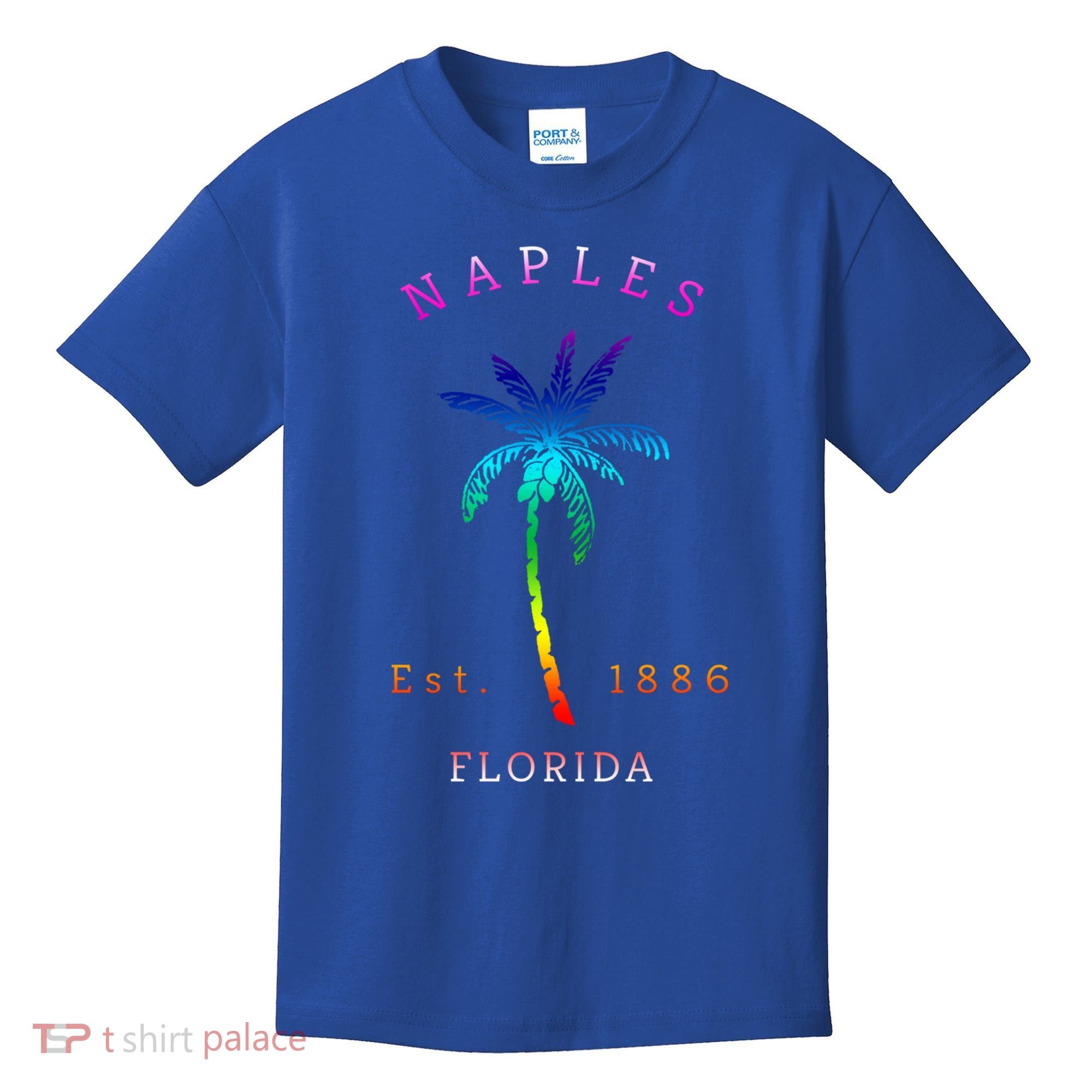 Retro Cool Original Naples Florida Beach Palm Tree Gift Kids T-Shirt