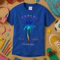 Retro Cool Original Naples Florida Beach Palm Tree Gift Kids T-Shirt thumb 3