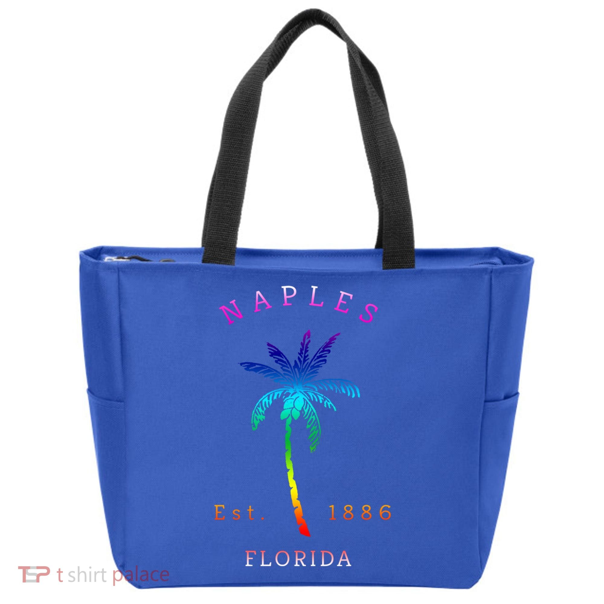 Retro Cool Original Naples Florida Beach Palm Tree Gift Tote Bag