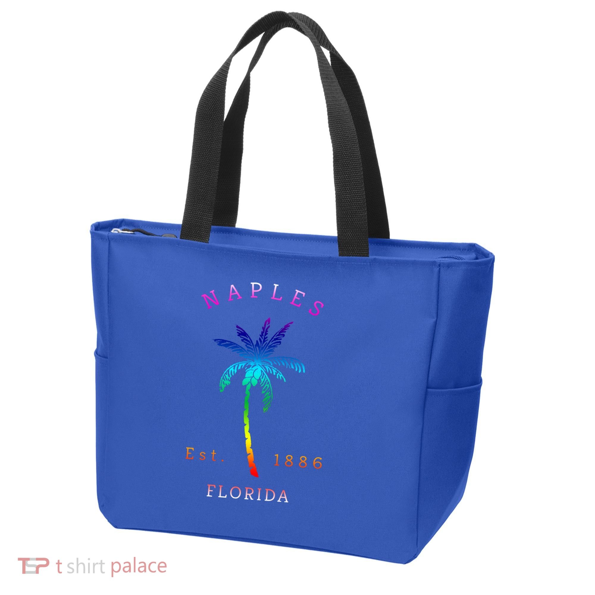 Retro Cool Original Naples Florida Beach Palm Tree Gift Tote Bag