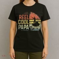 Reel Cool Papa Fishing Gifts Papa Birthday Vintage T-Shirt thumb 4