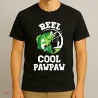 Reel Cool Pawpaw Fishing Fisherman Funny Retro Pawpaw T-Shirt thumb 3
