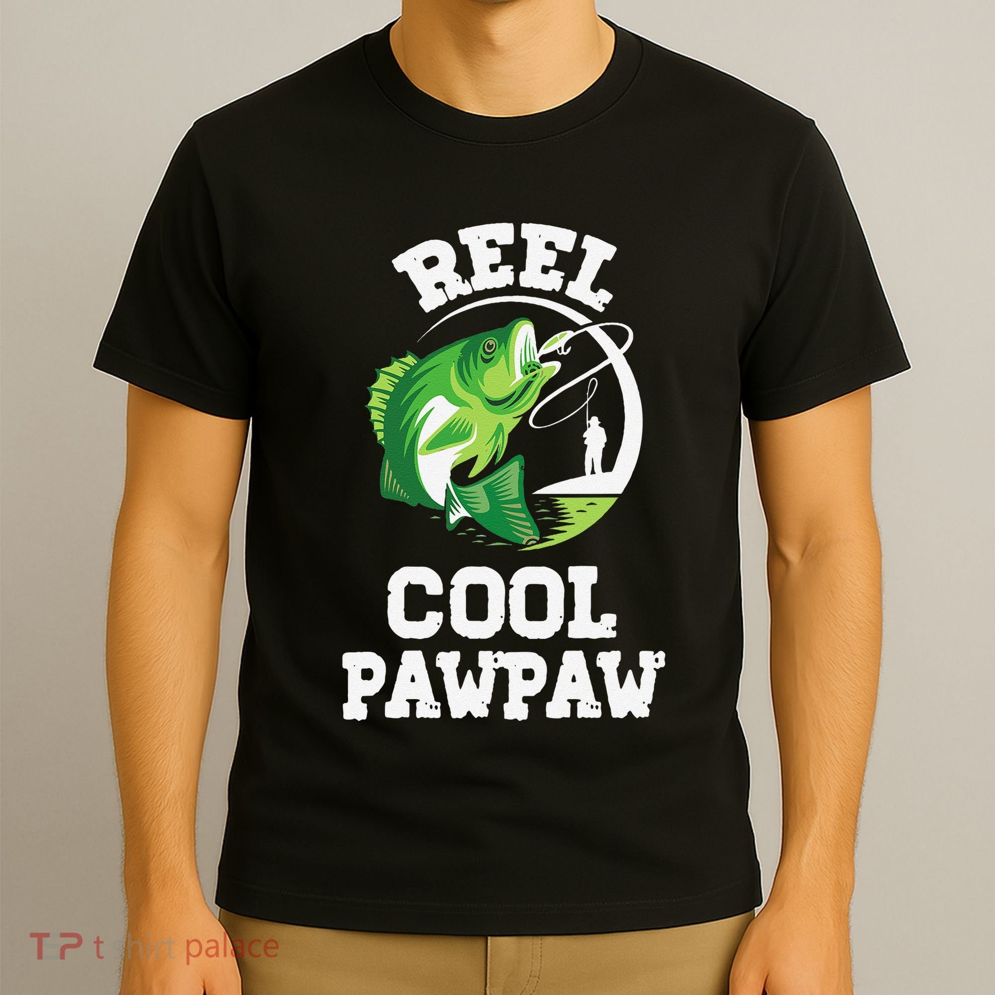 Reel Cool Pawpaw Fishing Fisherman Funny Retro Pawpaw T-Shirt