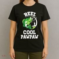 Reel Cool Pawpaw Fishing Fisherman Funny Retro Pawpaw T-Shirt thumb 4