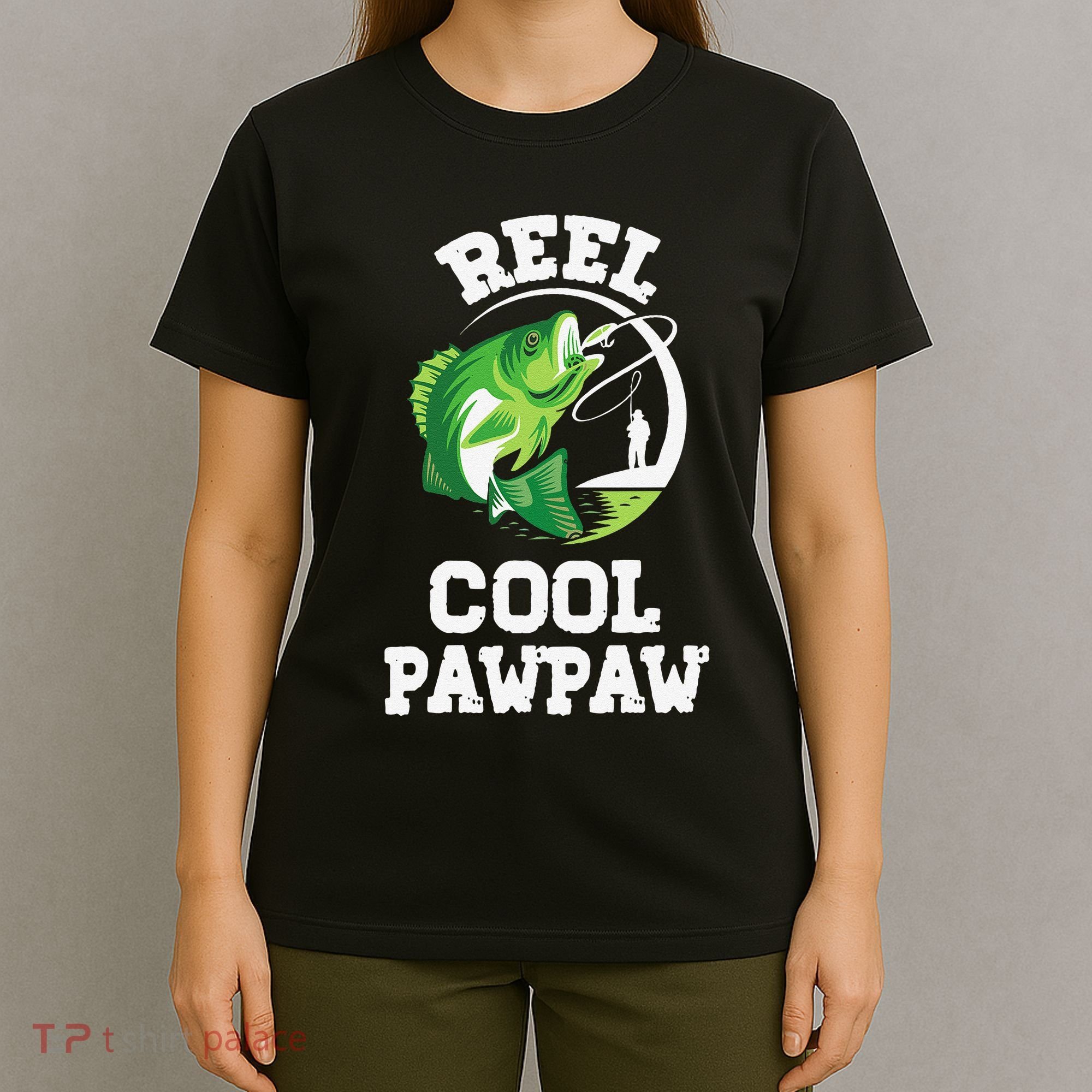 Reel Cool Pawpaw Fishing Fisherman Funny Retro Pawpaw T-Shirt