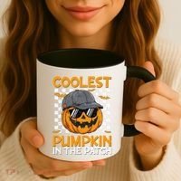 Retro Coolest Pumpkin In The Patch Outfit Halloween Coffee Mug thumb 3