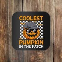 Retro Coolest Pumpkin In The Patch Outfit Halloween Coaster thumb 0