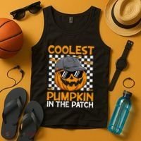 Retro Coolest Pumpkin In The Patch Outfit Halloween Tank Top thumb 4