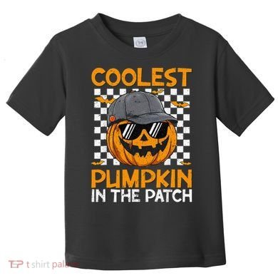 Retro Coolest Pumpkin In The Patch Outfit Halloween Toddler T-Shirt