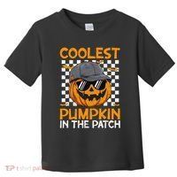 Retro Coolest Pumpkin In The Patch Outfit Halloween Toddler T-Shirt thumb 0